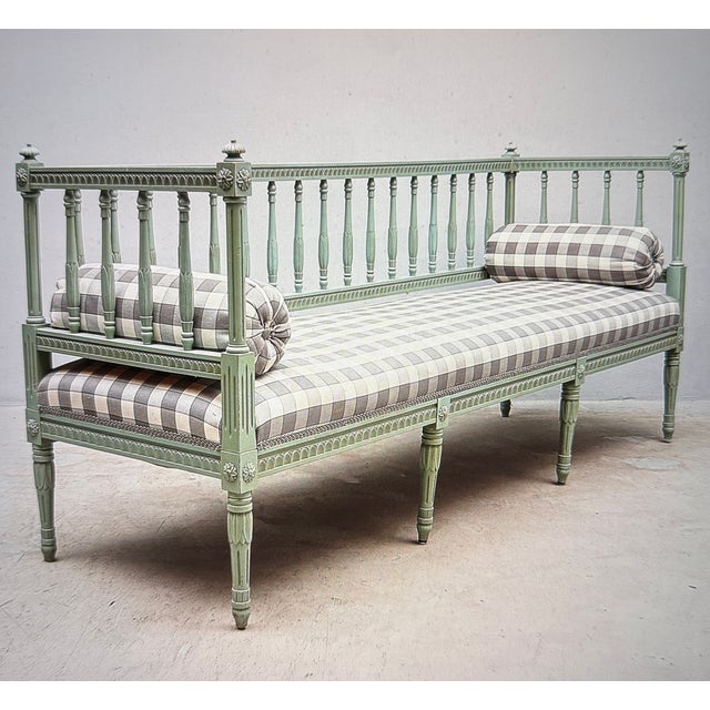 Sengustavian Swedish Bench, 1890s For Sale - Image 5 of 5