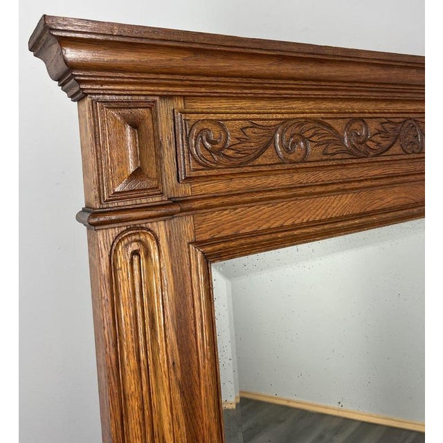 This French oak mirror offers a beautifully carved frame with rich detailing and warm colouring throughout, making it a...