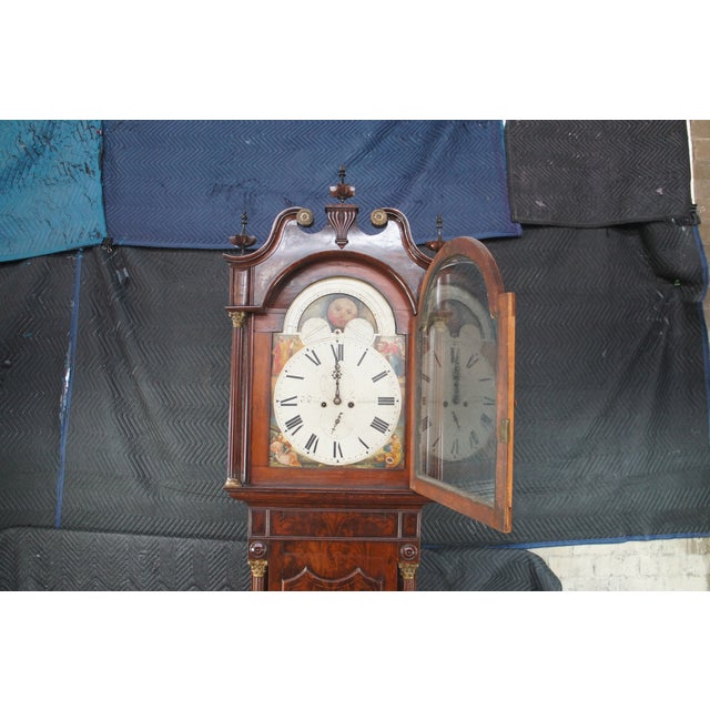 Early 19th Century Monumental Antique 18th Century English Georgian Manchester Grandfather Clock For Sale - Image 5 of 18