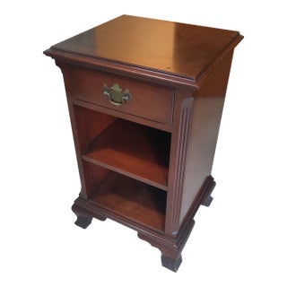 Drexel Mid 20th Century Drexel Solid Mahogany Traditional Style Open Cabinet Nightstand For Sale
