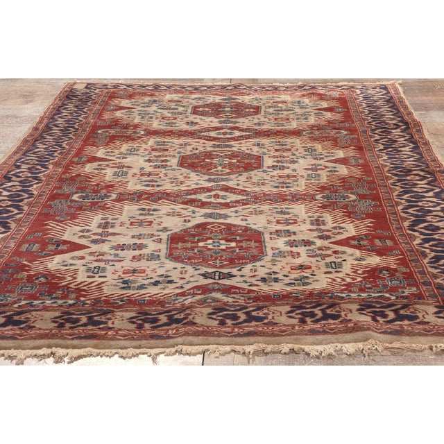 Beige Vintage Pakistani Kazak Rug - 04'02 X 06'04 For Sale - Image 8 of 9
