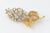 Modern Large Crystal Gold Gilt Metal Flower Brooch For Sale - Image 3 of 5