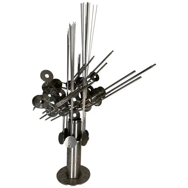 Late 20th Century "Interdimensional Antennae" D. Phillips Welded Steel Table Sculpture For Sale - Image 12 of 12