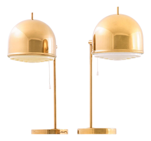 Table Lamps in Brass and Plastic by Eje Ahlgren, 1950s, Set of 2