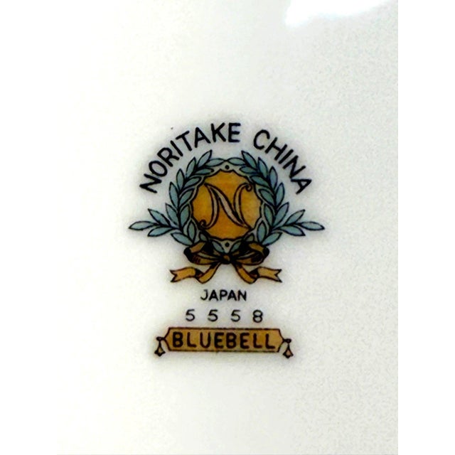 Noritake Bluebell 5558 Snack Plates & Cups Set of 4 Vintage Japan-8 Pieces For Sale In Dallas - Image 6 of 7
