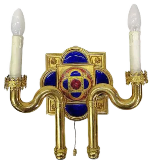 Gold Plated and Enamel Sconce by Jozsef Engelsz, 1970s
