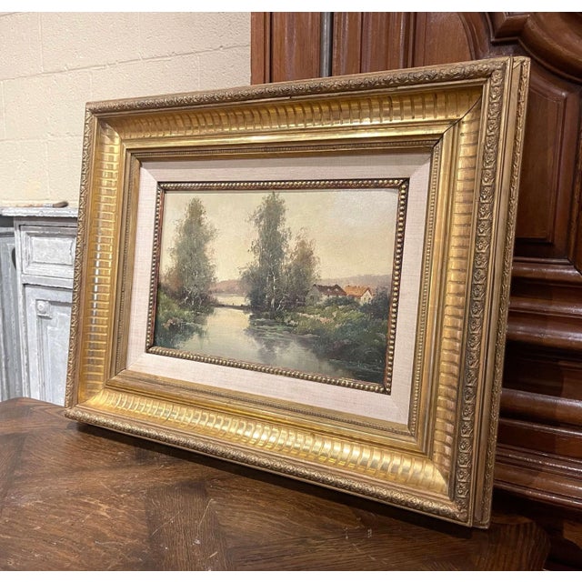 Decorate a study, living room or den with this beautiful and colorful antique painting! Painted in France circa 1890, the...