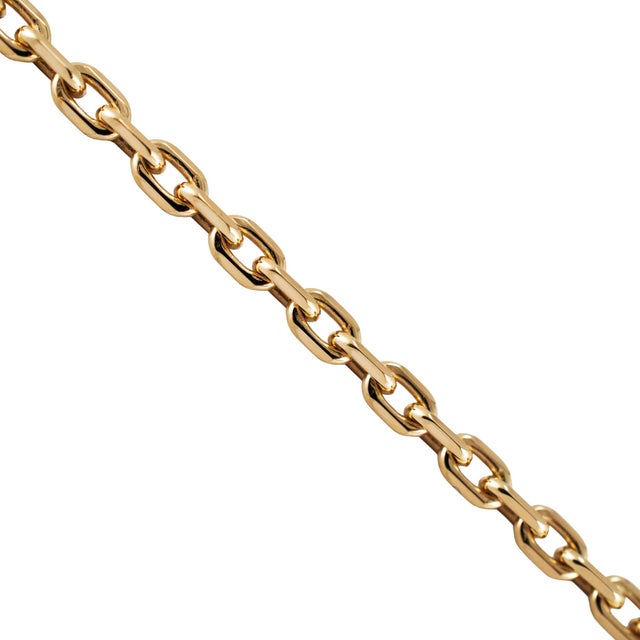 Unisex 14k Yellow Gold Solid 22.5” 3.1mm Biker Open Anchor Link Chain Necklace For Sale - Image 4 of 8