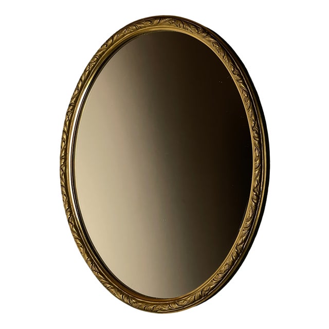 Vintage Mirror in Brass Frame, Italy, 1950s For Sale