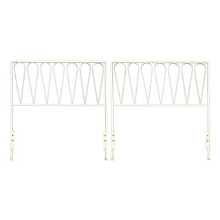 Pair of White Iron Twin Size Headboards For Sale