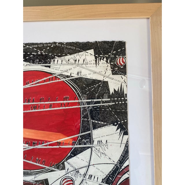 Contemporary Signed Mixed Media Drawing by Ruth Esserman (1936–2022) “Above” For Sale - Image 3 of 4