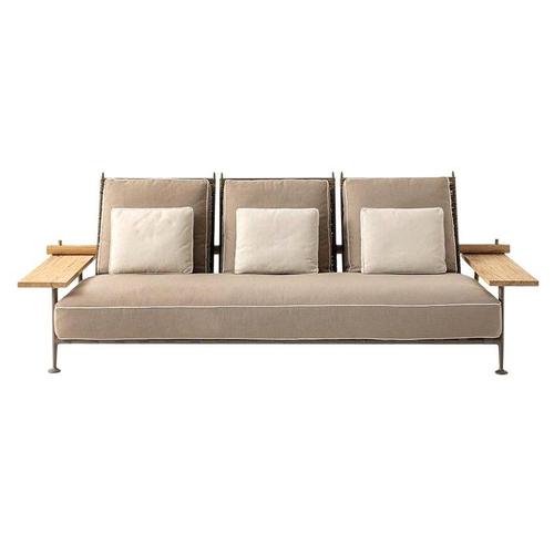 Textile Fenc-E-Nature Outdoor Sofa in Steel, Teak and Fabric by Philippe Starck for Cassina For Sale - Image 7 of 7