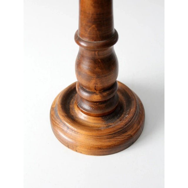 Brown Vintage Wooden Candelabra For Sale - Image 8 of 9