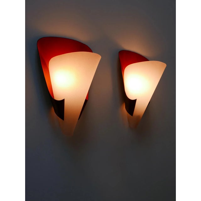 Metal Mid-Century Modern German Brass & Acrylic Glass Sconces, 1960s, Set of 2 For Sale - Image 7 of 18