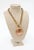 Vintage Italian Brass Chain Link Necklace With Diamond Faceted Glass PInk Pendant, 1980's For Sale - Image 9 of 10