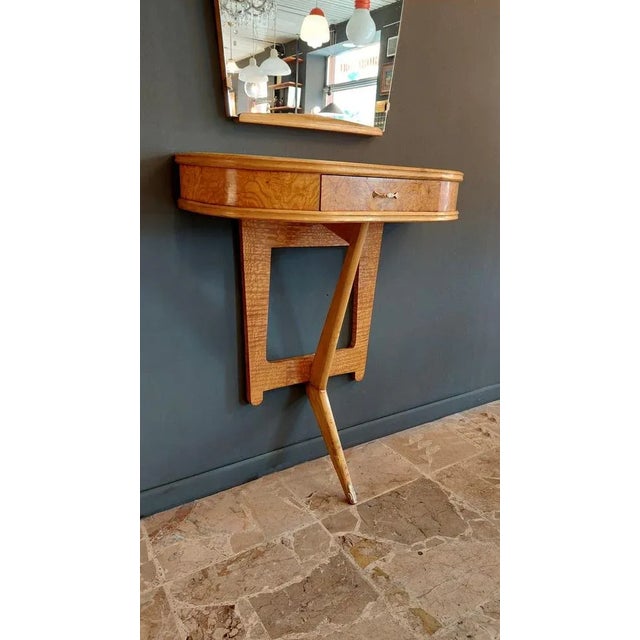 Mid-Century Modern Wall Console with Mirror, Italy, 1950s For Sale - Image 3 of 11