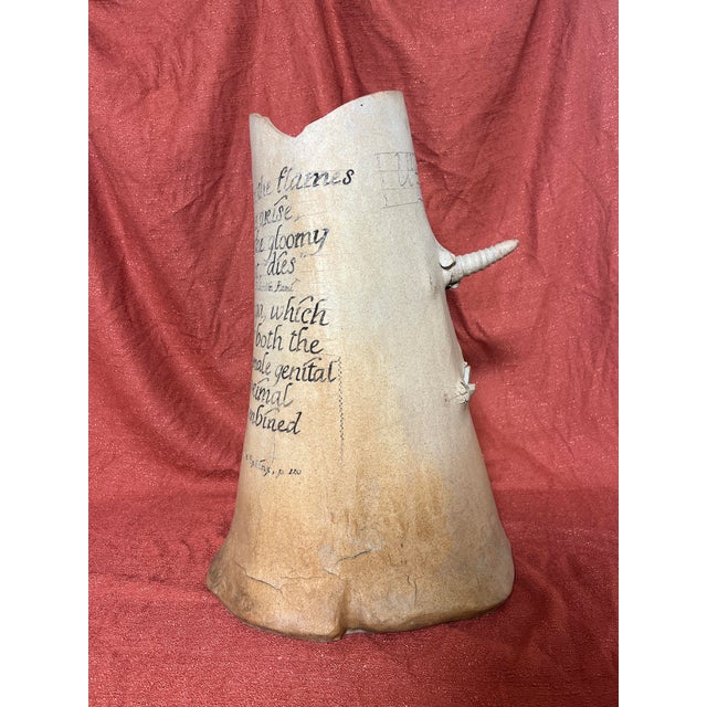 Brown C. 1970s Unique Studio Pottery Gender Fluid Themed Vessel "Unicorn Eruption" For Sale - Image 8 of 8
