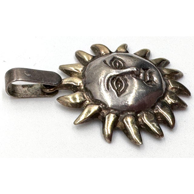 Sergio Bustamante Sterling Silver & Gilt Sun Face Pendant Limited Edition 6/99 For Sale - Image 10 of 18
