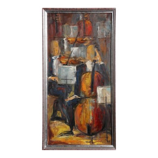 String Section, Edith Montlack Oil on Canvas For Sale