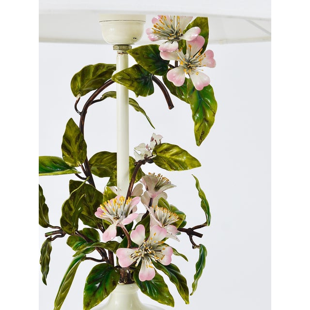 Metal Italian Hand Painted Table Lamp, 1950s For Sale - Image 7 of 18