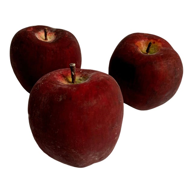 Vintage Artisan Red Apples - Set of 3 For Sale