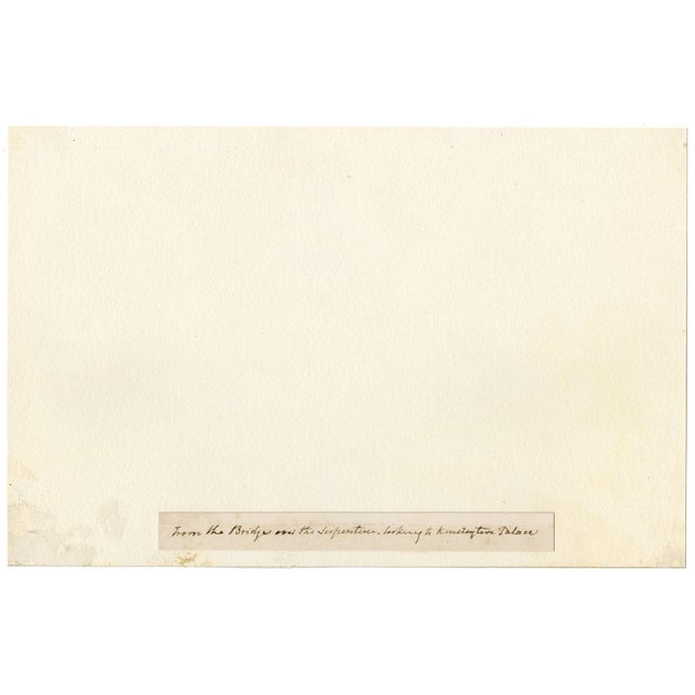 Unknown, Looking to Kensington Palace from the Bridge over the Serpentine, London, Watercolour For Sale - Image 5 of 7