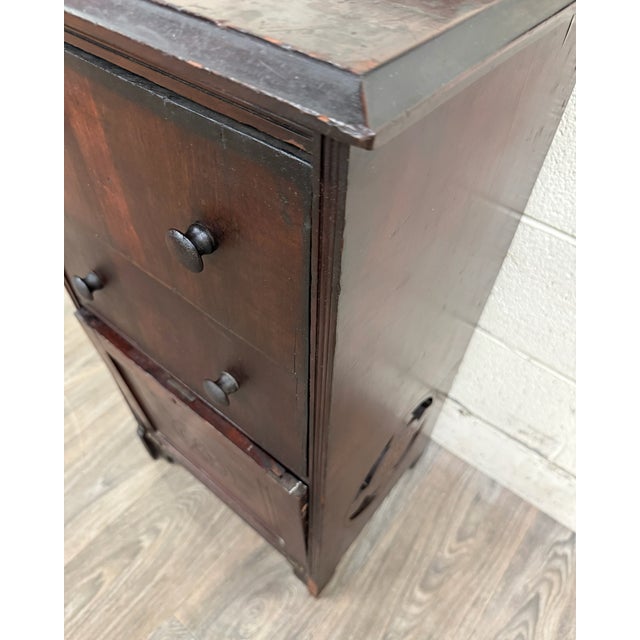 Wood Antique Victorian Eastlake Aesthetic Movement Bedside Cabinet For Sale - Image 7 of 17