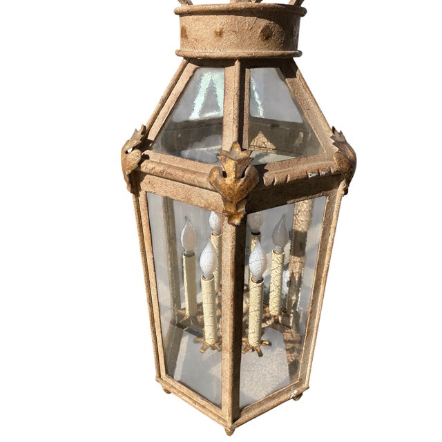 Paul Ferrante Lantern Hand-Forged Gilt Iron, "4000 Series" - Pair Available For Sale In Los Angeles - Image 6 of 18