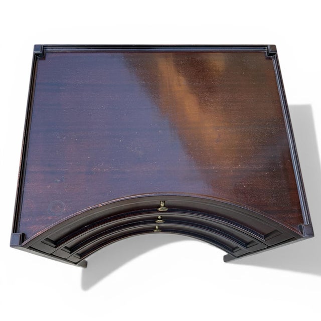 A pair of stunningly handsome three-drawer chests from Dessin Fournir. The Handley chest is handmade of mahogany,...