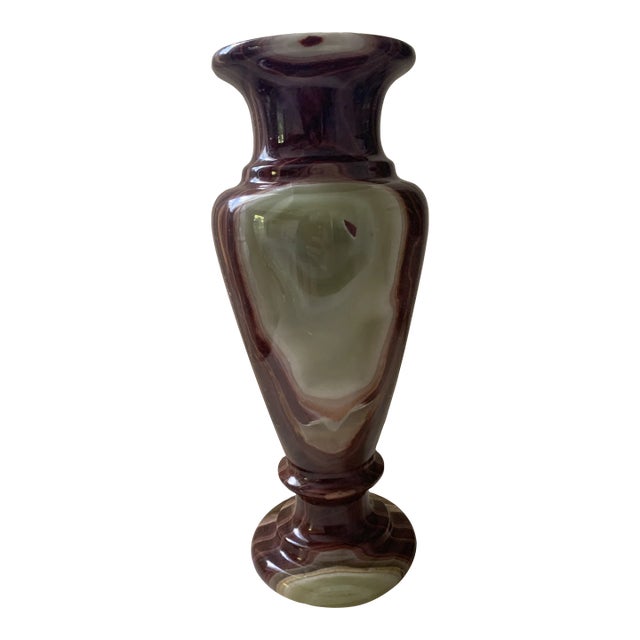 Transitional Honey Large Marble Onyx Vase For Sale