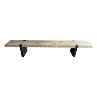 Long Sculptural Teak Wood Bench, Modern Organic, Stunning Wood Textures For Sale