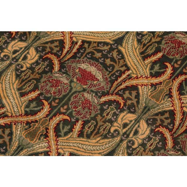 Art Nouveau Hamjolie Pak-Persian Green/Gold Wool Rug - 10'1'' X 14'0'' For Sale - Image 4 of 8