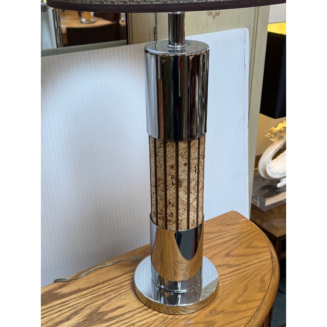Chromed Cork Table Lamps, Pair For Sale - Image 12 of 12