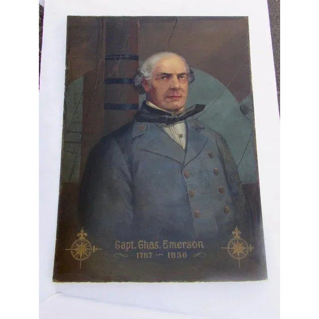 Mid 19th Century Portrait of Captain Chas. Emerson Oil Painting For Sale In Denver - Image 6 of 9