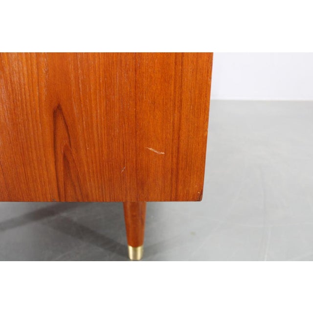 Mid-Century Danish Teak Writing Desk with Brass Details, 1960s For Sale - Image 17 of 18