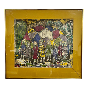 Mid Century Batik Painting Cousin From Peru Marion Knudsen
