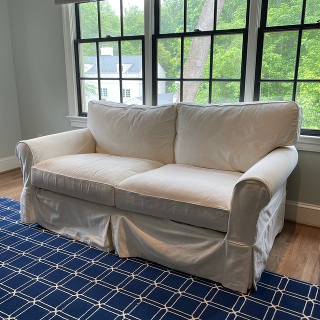 Arhaus White Slipcovered Sofa Chairish