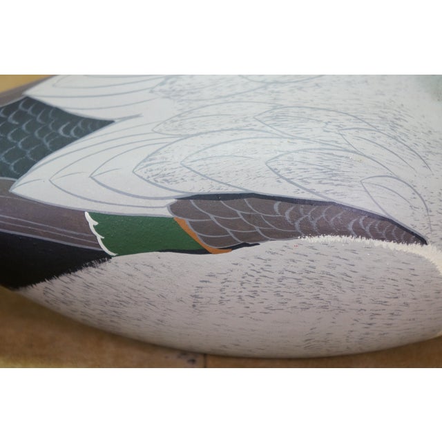 Vintage 1977 the Decoy Shop Hand-Carved White Pine Green-Winged Teal Drake Decoy For Sale - Image 6 of 14