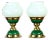 Table Lamps in Opaline Glass and Brass, Former Czechoslovakia, 1955, Set of 2 For Sale