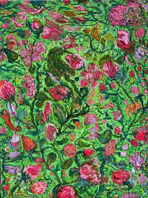 One-Of-A-Kind Abstract Painting on Canvas by Serg Graff " Flowering Ivy", Coa