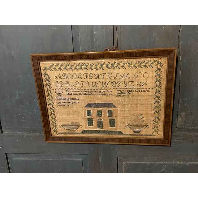 Early 19th Century Vibrant Early 19th Century Schoolgirl Sampler For Sale - Image 5 of 18