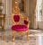 Red 1970s Italian Artisan Baroque Gold Red Velvet Chairs-Pair For Sale - Image 8 of 11
