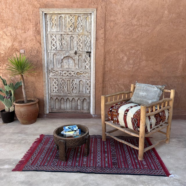 Red Kilim Vintage Moroccan Rug - 2'11" X 5'6" Ft For Sale - Image 8 of 10