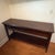 Brown Dark Wood Console Table With X-Brace Sides & Lower Shelf For Sale - Image 8 of 11