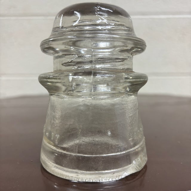 Industrial Antique Hemingray 17 Clear Glass Insulator For Sale - Image 3 of 6