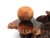 Contemporary Mid-Century Organic Burl Wood Pedestal Stand & Fine Etched Pyrography Gourds - Set of 3 For Sale - Image 3 of 18