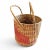 Mexican Folk Art Woven Palm Basket With Handle Late 20th Century Vintage Handmade For Sale - Image 4 of 8