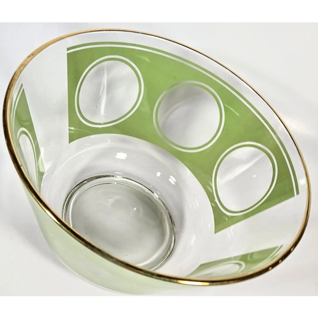 Mid-Century Modern Gold Rimmed Avocado Bowl For Sale - Image 6 of 9