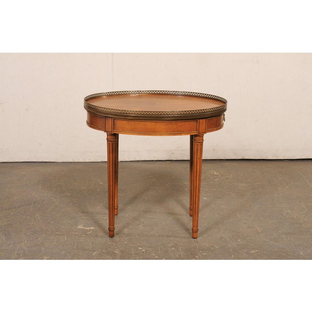 Mid 20th Century French Classical Brass Wood Side Table For Sale - Image 9 of 11