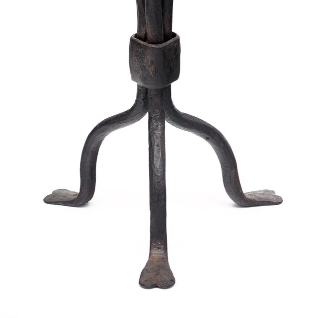 Black Diego Giacometti Style Iron Candlestick For Sale - Image 8 of 9